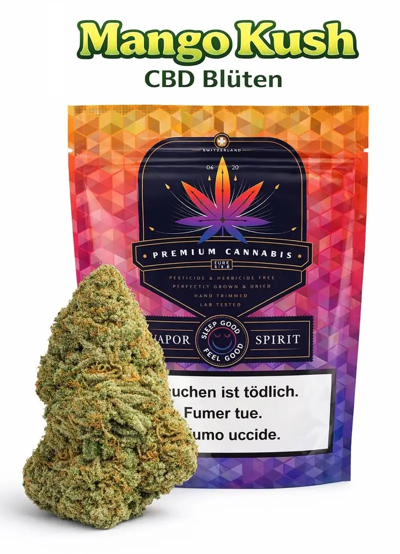 Fiori di CBD Mango Kush – varietà CBD tropicale con aroma di mango
