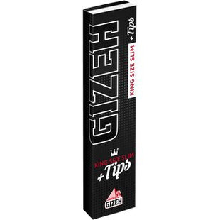 GIZEH Black King Size Slim+Tips 107mm x 44mm