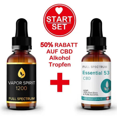 Vollspektrum CBD Öl 12.9% 10ml + CBD Alkohol-Tropfen 10ml