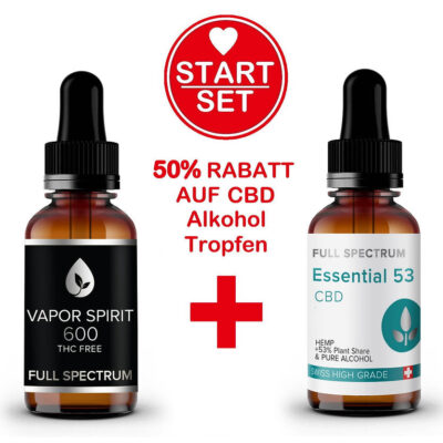 Vollspektrum CBD Öl THC FREI 6.6% 10ml + CBD Alkohol-Tropfen 10ml